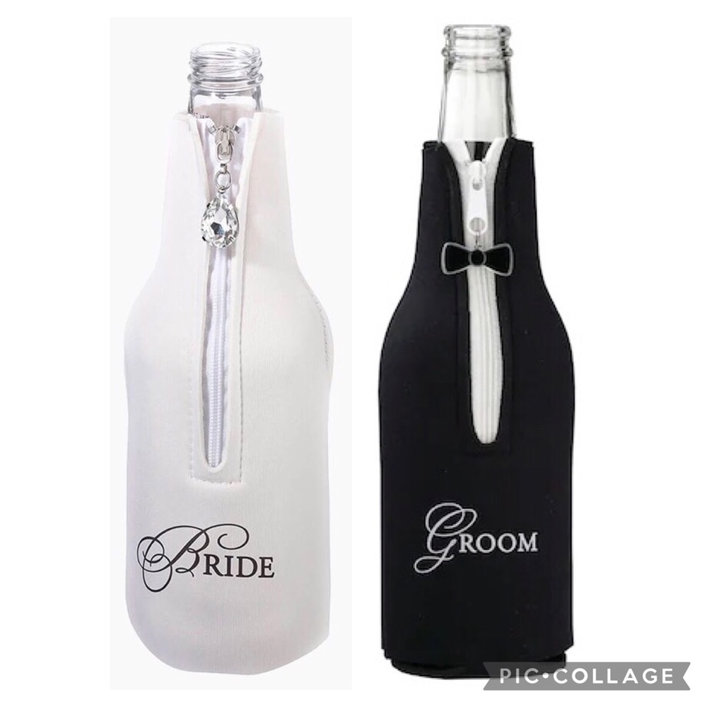Bride and Groom Bottle Covers
